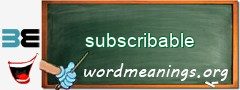 WordMeaning blackboard for subscribable